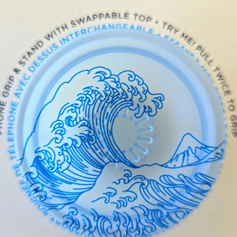 PopSockets Set Blue Floral and Wave Design PopGrips